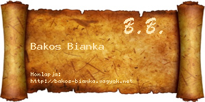 Bakos Bianka névjegykártya